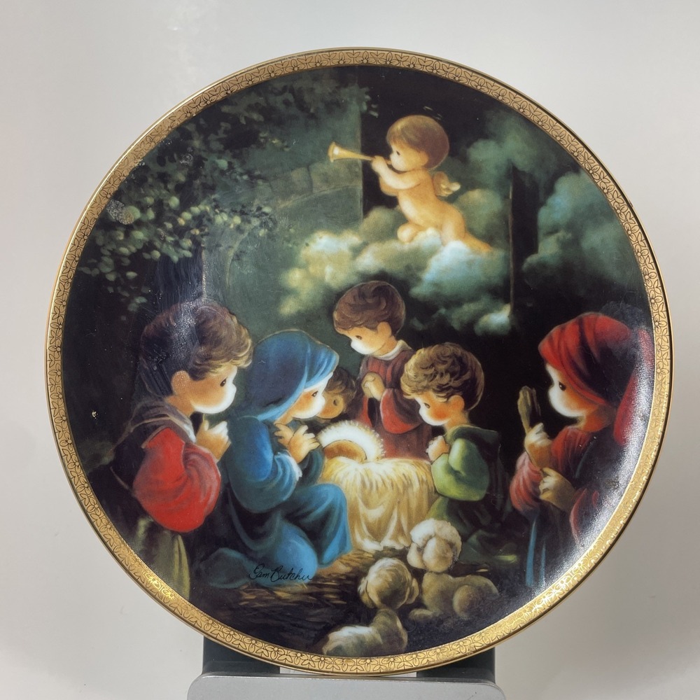 Precious Moments nativity Plate COME LET US ADORE HIM‎ Bible Story Christmas